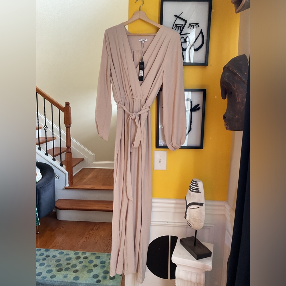 Fashion Nova OATMEAL Jumpsuit Size 1X NWT